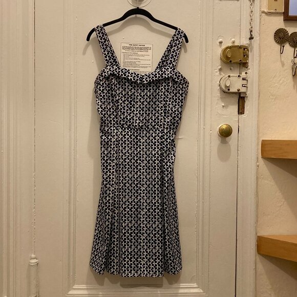 ModCloth Geometric Fit & Flare Patterned Sundress L - Picture 1 of 6